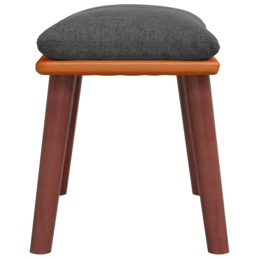 vidaXL Υποπόδιο Σκούρο Γκρι 45x29,5x35cm Ύφασμα & Συνθετικό Δέρμα 1 τεμ.