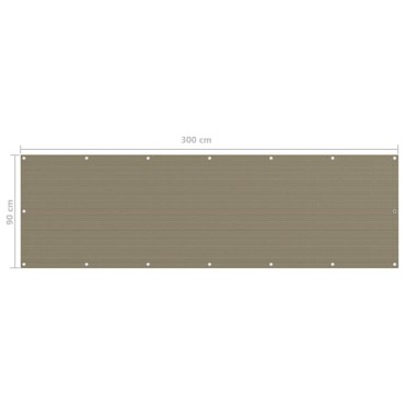 vidaXL Διαχωριστικό Βεράντας Taupe 90 x 300 εκ. από HDPE