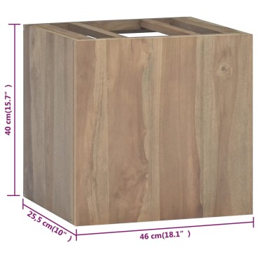 vidaXL Ντουλάπι Μπάνιου Επιτοίχιο 46x25,5x40cm από Μασίφ Ξύλο Teak 1 τεμ.