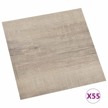 vidaXL Πλάκες Δαπέδου Taupe 5,11 τ.μ. 55 τμχ. PVC