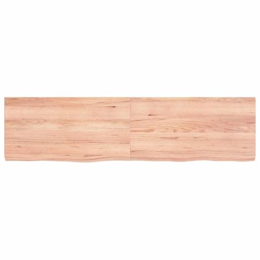 vidaXL Ράφι Τοίχου Ανοιχτό Καφέ 120x30x(2-4)cm Επεξ. Μασίφ Ξύλο Δρυός 1 τεμ.