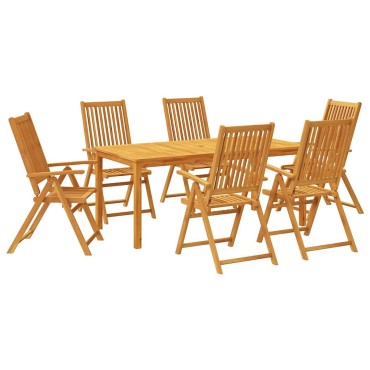 vidaXL Σετ Τραπεζαρίας Κήπου 7 τεμ. 180x90x75cm από Μασίφ Ξύλο Ακακίας