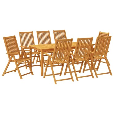 vidaXL Σετ Τραπεζαρίας Κήπου 9 τεμ. 180x90x75cm από Μασίφ Ξύλο Ακακίας