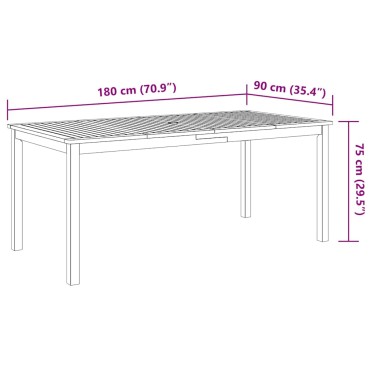 vidaXL Σετ Τραπεζαρίας Κήπου 9 τεμ. 180x90x75cm από Μασίφ Ξύλο Ακακίας