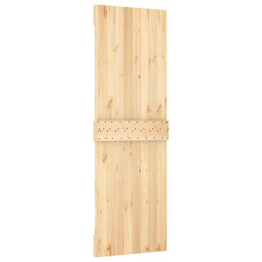 vidaXL Συρόμενη Πόρτα 70 x 210 cm Συμπαγές Ξύλο Πεύκου (Ακατέργαστο)