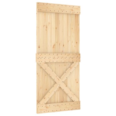 vidaXL Συρόμενη Πόρτα Φυσικό και Μαύρο 95 x 210 cm