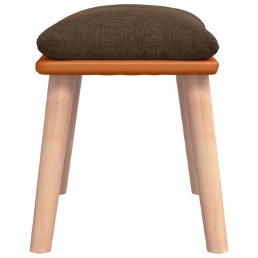 vidaXL Υποπόδιο Καφέ 45x29,5x35cm Ύφασμα & Συνθετικό Δέρμα 1 τεμ.