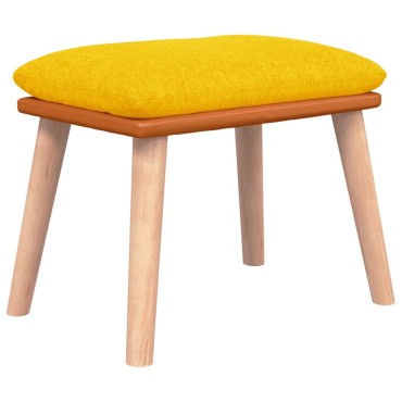 vidaXL Υποπόδιο Μουσταρδί 45x29,5x35cm Ύφασμα & Συνθετικό Δέρμα 1 τεμ.