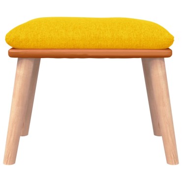 vidaXL Υποπόδιο Μουσταρδί 45x29,5x35cm Ύφασμα & Συνθετικό Δέρμα 1 τεμ.
