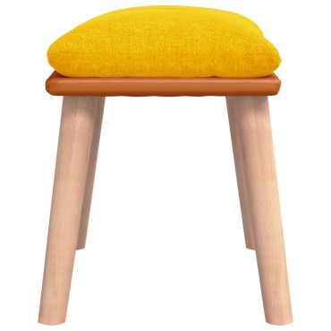 vidaXL Υποπόδιο Μουσταρδί 45x29,5x35cm Ύφασμα & Συνθετικό Δέρμα 1 τεμ.