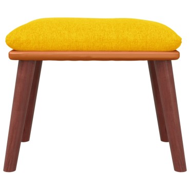 vidaXL Υποπόδιο Μουσταρδί 45x29,5x35cm Ύφασμα & Συνθετικό Δέρμα 1 τεμ.