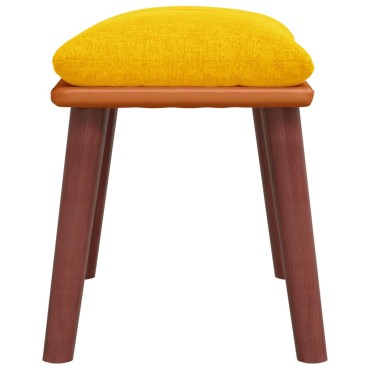 vidaXL Υποπόδιο Μουσταρδί 45x29,5x35cm Ύφασμα & Συνθετικό Δέρμα 1 τεμ.
