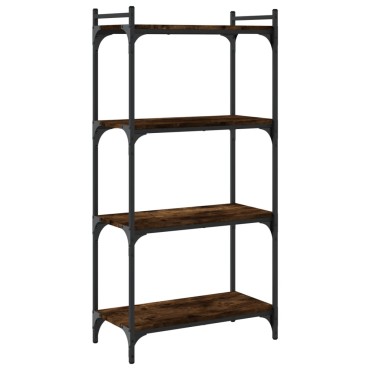 vidaXL Βιβλιοθήκη 4 Επιπέδων Καπνιστή Δρυς 60x30x120cm Επεξεργ. Ξύλο 1 τεμ.