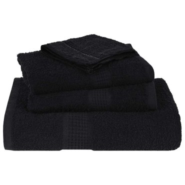 vidaXL Πετσέτες Ξενώνα FROGN 10 τεμ. Μαύρες 30x50 εκ. 360 γρ./τ.μ.