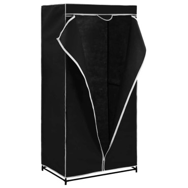vidaXL Ντουλάπα Μαύρη 75x50x160cm 1 τεμ.