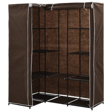 vidaXL Γωνιακή Ντουλάπα Καφέ 130x87x169cm 1 τεμ.
