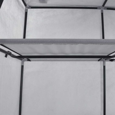 vidaXL Ντουλάπα με Χωρίσματα και Ράβδους Γκρι 150x45x175cm Ύφασμα 1 τεμ.