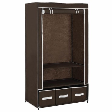 vidaXL Ντουλάπα Καφέ 87x49x159cm Ύφασμα 1 τεμ.