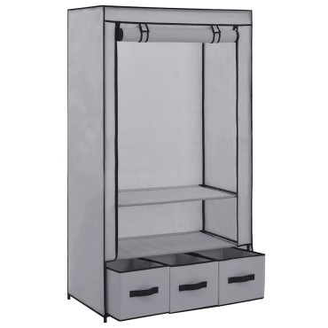 vidaXL Ντουλάπα Γκρι 87x49x159cm Ύφασμα 1 τεμ.