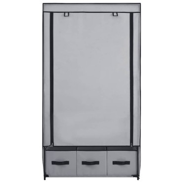 vidaXL Ντουλάπα Γκρι 87x49x159cm Ύφασμα 1 τεμ.