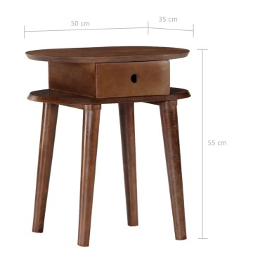 vidaXL Κομοδίνο 50x35x55cm από Μασίφ Ξύλο Ακακίας 1 τεμ.