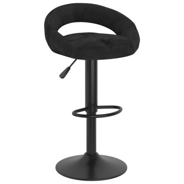 vidaXL Σκαμπό Μπαρ 2 τεμ. Μαύρο Βελούδο 45x43x(75-97) cm