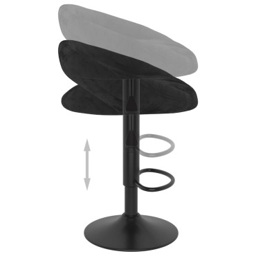 vidaXL Σκαμπό Μπαρ 2 τεμ. Μαύρο Βελούδο 45x43x(75-97) cm