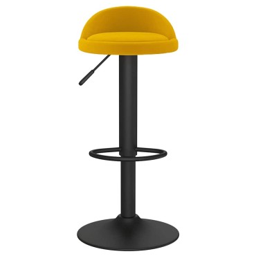 vidaXL Σκαμπό Μπαρ Κίτρινο Βελούδο 36x38x(72-94)cm 1 τεμ.