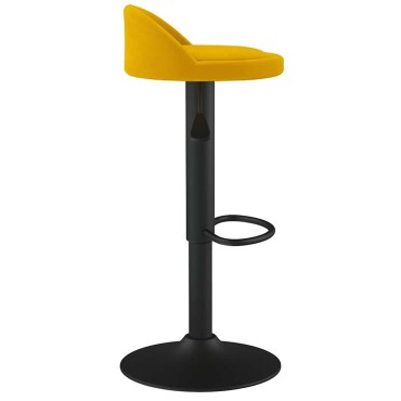 vidaXL Σκαμπό Μπαρ Κίτρινο Βελούδο 36x38x(72-94)cm 1 τεμ.