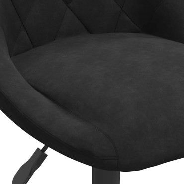 vidaXL Σκαμπό Μπαρ Μαύρο Βελούδο 46x44x(62.5-77.5)cm 1 τεμ.