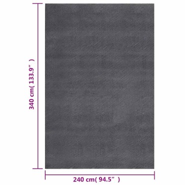vidaXL Χαλί Shaggy Ανθρακί 240x340cm Πολυεστέρας