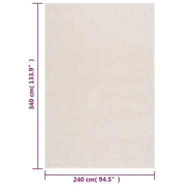 vidaXL Χαλί Shaggy Κρεμ Λευκό 240x340cm Πολυεστέρας
