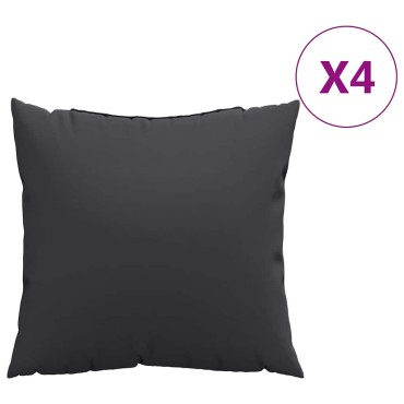 vidaXL Μαξιλάρια Καναπέ 4 τεμ. Μαύρα 60x60cm από Ύφασμα