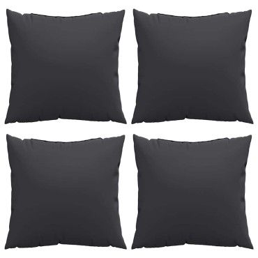 vidaXL Μαξιλάρια Καναπέ 4 τεμ. Μαύρα 60x60cm από Ύφασμα