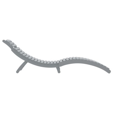 vidaXL Ξαπλώστρα Γκρι 184x55x64cm από Μασίφ Ξύλο Ακακίας 1 τεμ.