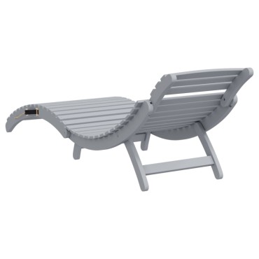 vidaXL Ξαπλώστρα Γκρι 184x55x64cm από Μασίφ Ξύλο Ακακίας 1 τεμ.