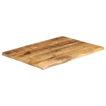 vidaXL Επιφάνεια Τραπεζιού από Μασίφ Ξύλο 70x60x2,5cm με Άκρη και Ακατέργαστο Μάνγκο 1 τεμ.
