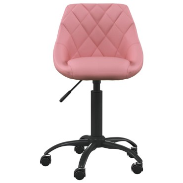 vidaXL Καρέκλα Γραφείου Ροζ Βελούδινη 44x46x(67,5-79)cm 1 τεμ.
