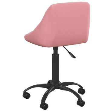 vidaXL Καρέκλα Γραφείου Ροζ Βελούδινη 44x46x(67,5-79)cm 1 τεμ.