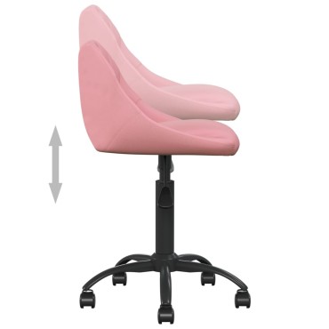 vidaXL Καρέκλα Γραφείου Ροζ Βελούδινη 44x46x(67,5-79)cm 1 τεμ.
