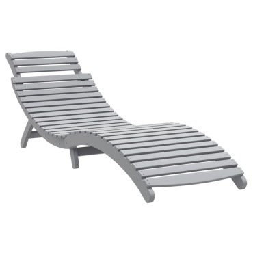 vidaXL Ξαπλώστρες 2 τεμ. Γκρι 184x55x64cm από Μασίφ Ξύλο Ακακίας
