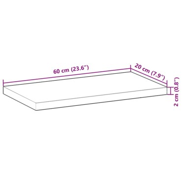 vidaXL Ράφια Πλωτά 3 τεμ. 60x20x2cm από Μασίφ Ξύλο Ακακίας χωρίς Επεξεργασία