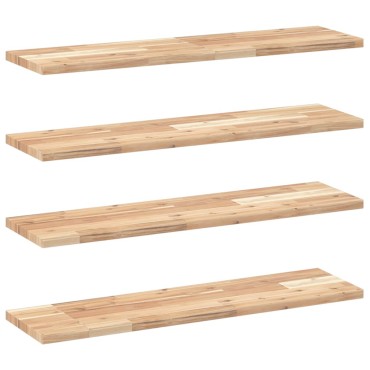 vidaXL Ράφια Πλωτά 4 τεμ. 100x20x2cm από Μασίφ Ξύλο Ακακίας