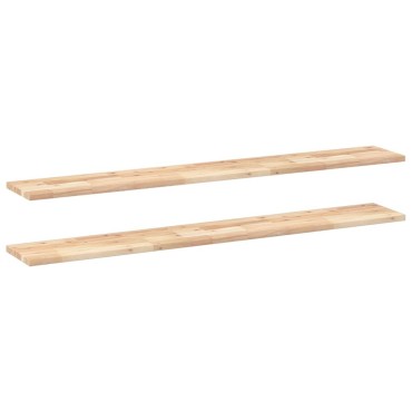 vidaXL Ράφια Πλωτά 2 τεμ. 120x20x2cm από Μασίφ Ξύλο Ακακίας