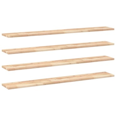 vidaXL Ράφια Πλωτά 4 τεμ. 160x20x2cm από Μασίφ Ξύλο Ακακίας χωρίς Επεξεργασία