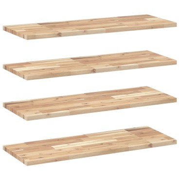 vidaXL Ράφια Πλωτά 4 τεμ. 100x30x2cm από Μασίφ Ξύλο Ακακίας χωρίς Επεξεργασία