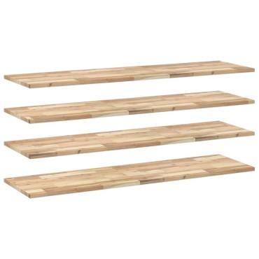 vidaXL Ράφια Πλωτά 4 τεμ. 160x40x2cm από Μασίφ Ξύλο Ακακίας χωρίς Επεξεργασία