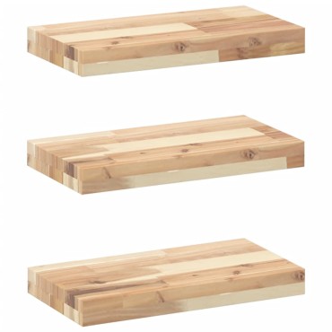 vidaXL Ράφια Πλωτά 3 τεμ. 40x20x4cm από Μασίφ Ξύλο Ακακίας