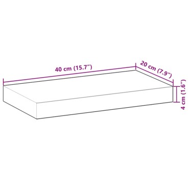 vidaXL Ράφια Πλωτά 3 τεμ. 40x20x4cm από Μασίφ Ξύλο Ακακίας