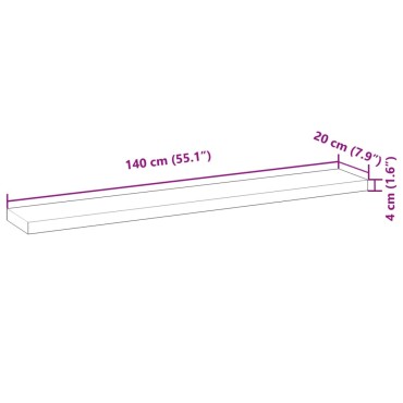vidaXL Ράφια Πλωτά 2 τεμ. 140x20x4cm από Μασίφ Ξύλο Ακακίας